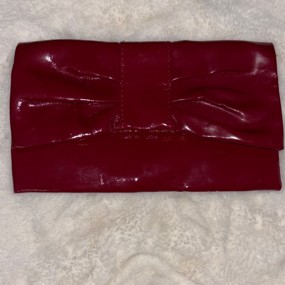 Sleek Red Patent Clutch Bag - Women
